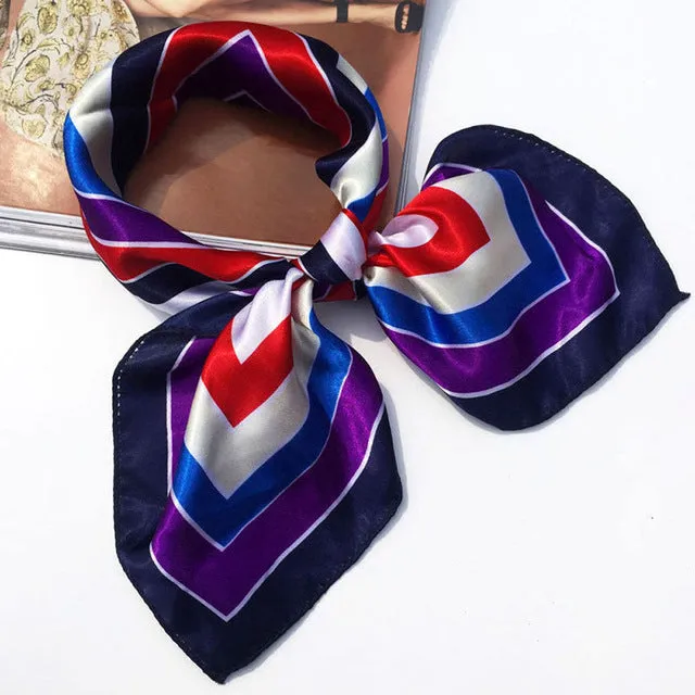 19 Colors High Soft Silk Square Scarf Scarves Bandanas Head Wrap Shawl Satin Stewardess