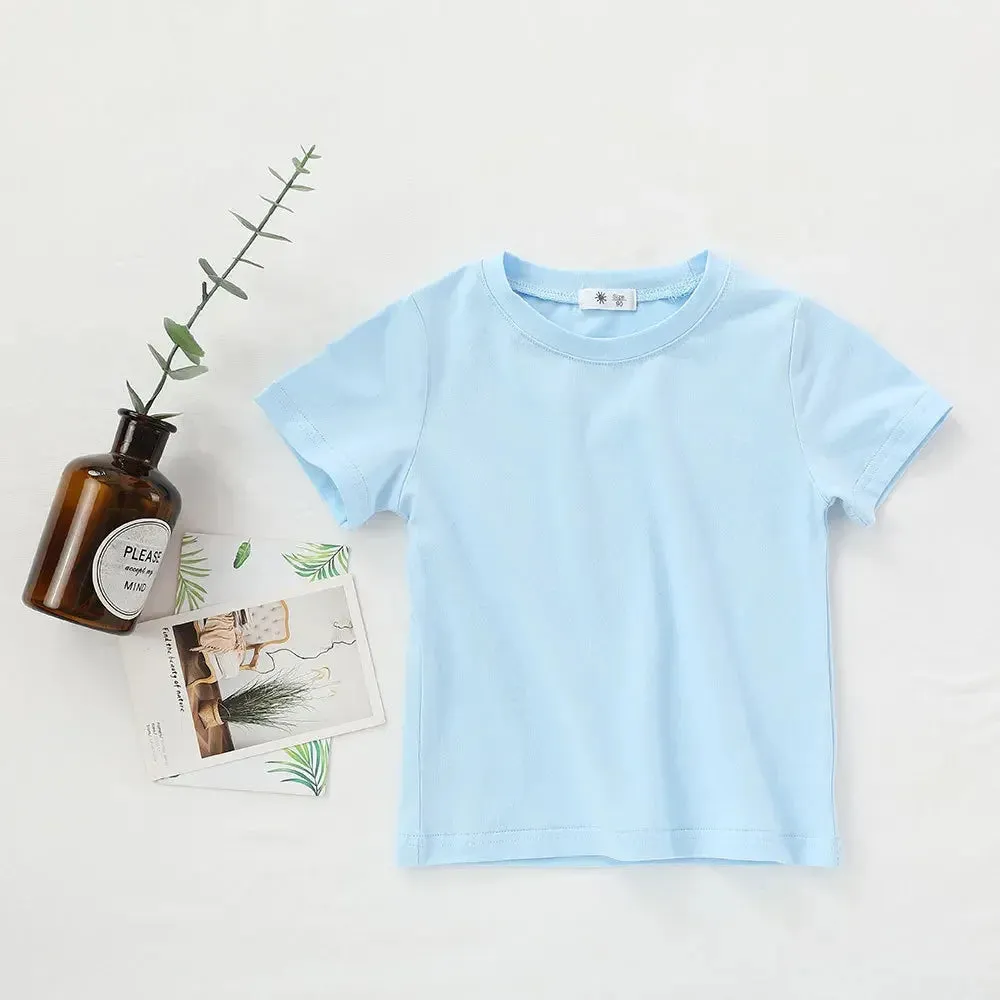 2-7T Toddler Kid Tshirt Summer Cotton Baby Boy Girls Clothes Short Sleeve Tee Top Casual Infant T Shirt Childrens Outfit