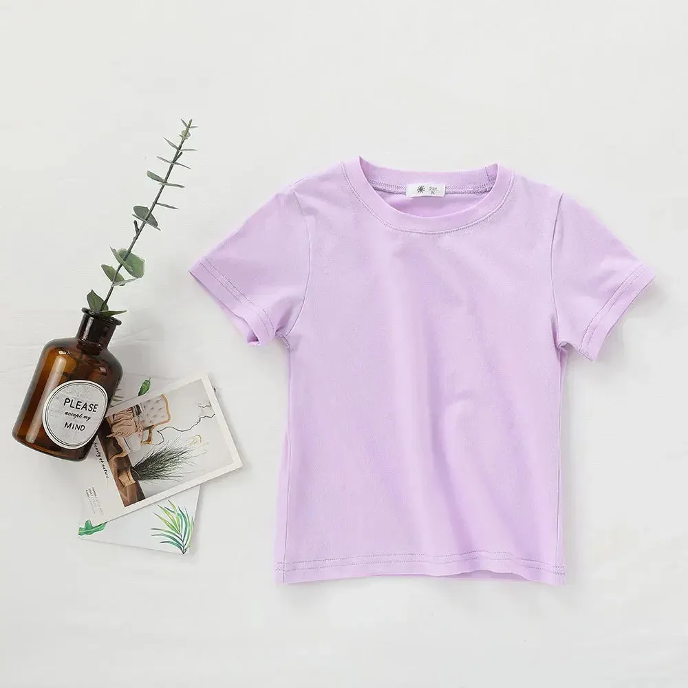 2-7T Toddler Kid Tshirt Summer Cotton Baby Boy Girls Clothes Short Sleeve Tee Top Casual Infant T Shirt Childrens Outfit