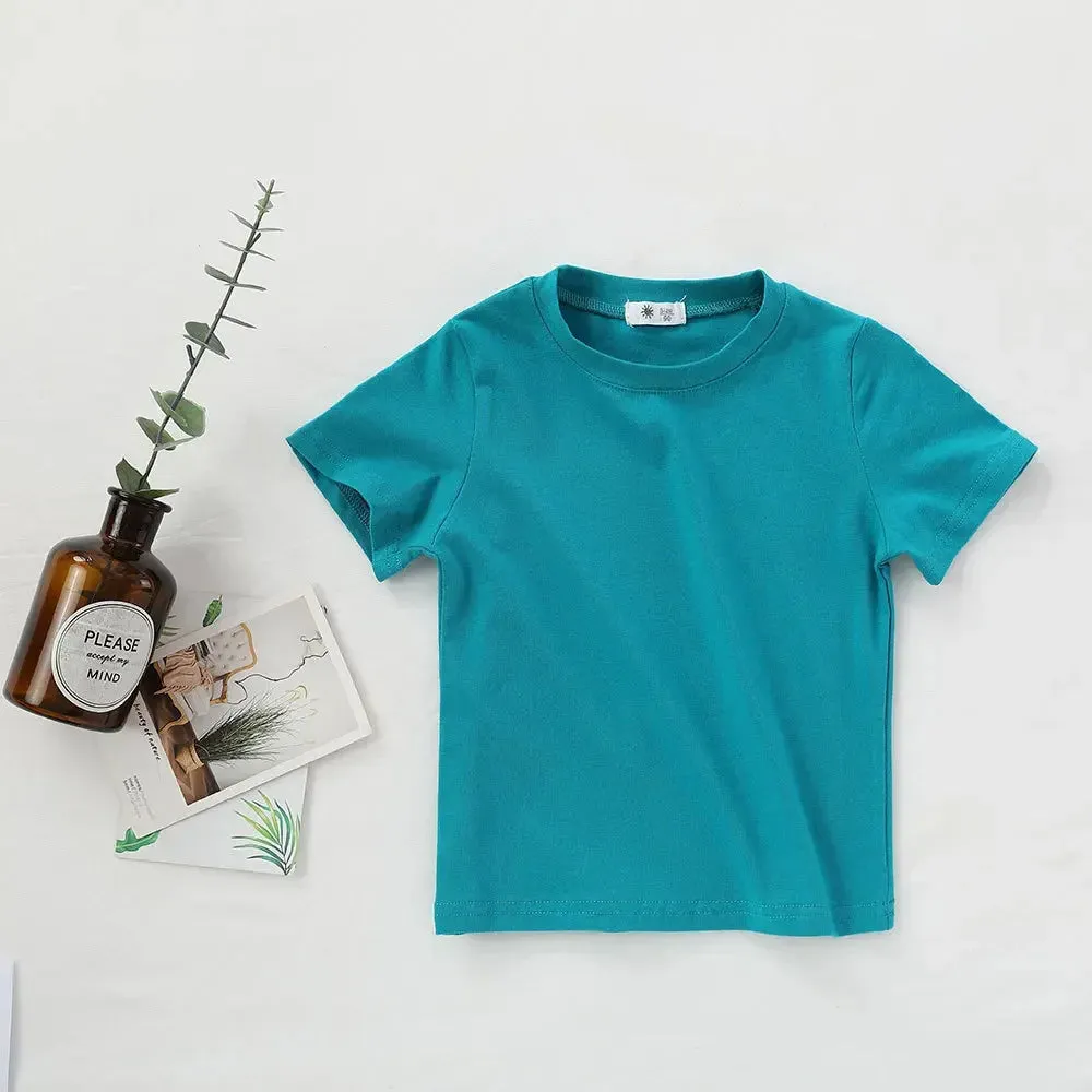 2-7T Toddler Kid Tshirt Summer Cotton Baby Boy Girls Clothes Short Sleeve Tee Top Casual Infant T Shirt Childrens Outfit