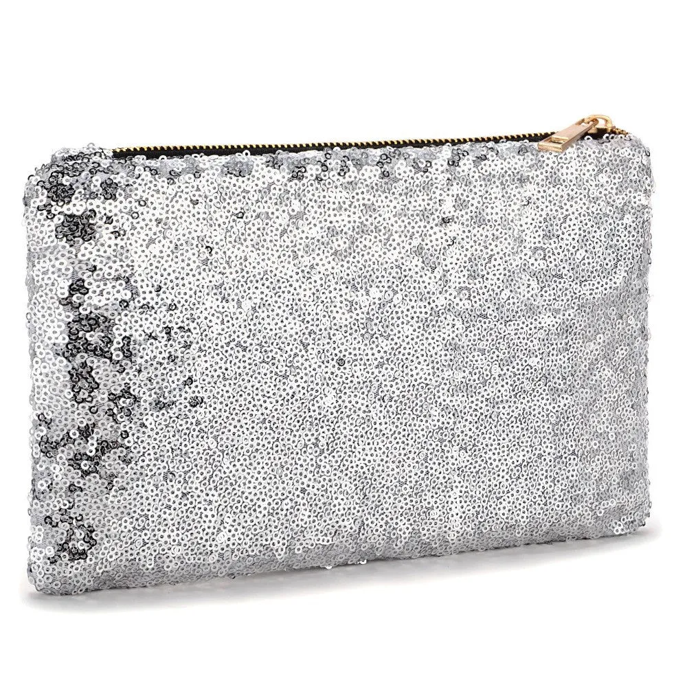 2017 New Fashion Womens Ladies Sparkling Bling Sequin Clutch Bag Purse Evening Party Handbag Makeup Bag Bolsa Feminina 2G0017