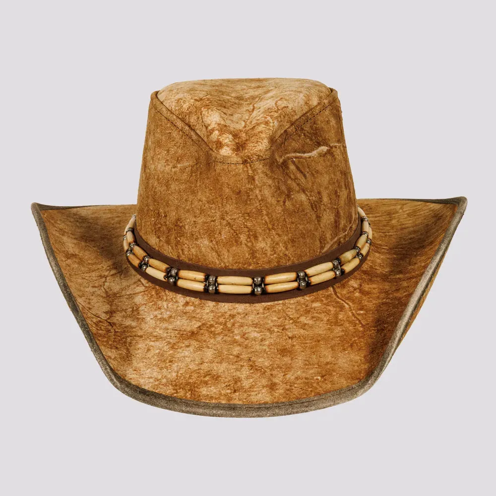 Ambush | Womens Leather Outback Hat with Bead Trim