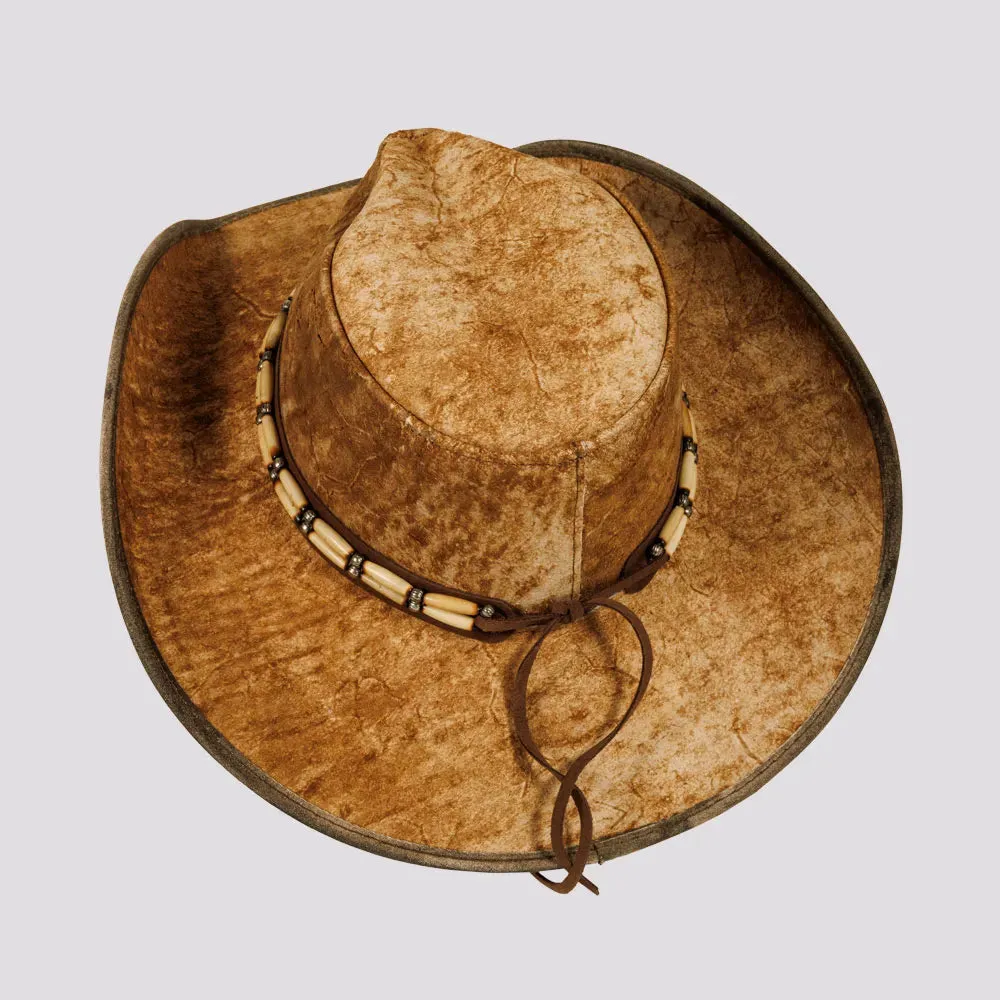 Ambush | Womens Leather Outback Hat with Bead Trim