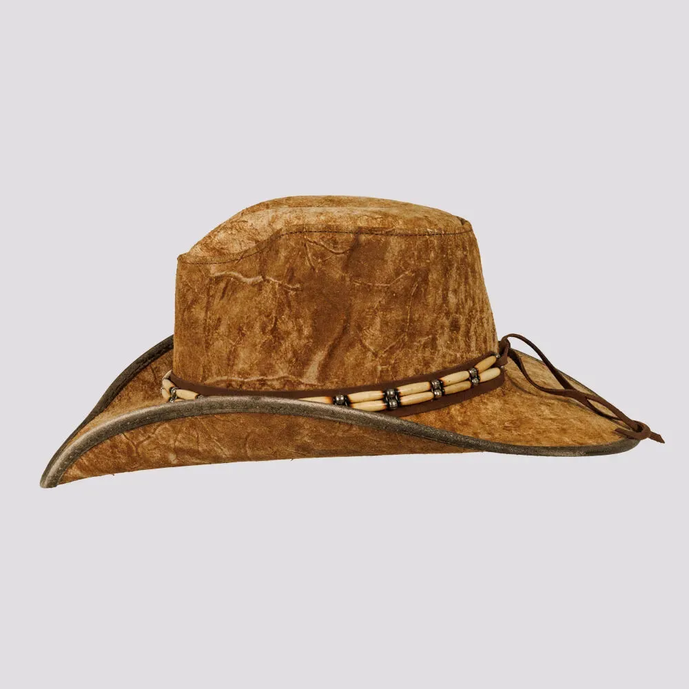 Ambush | Womens Leather Outback Hat with Bead Trim