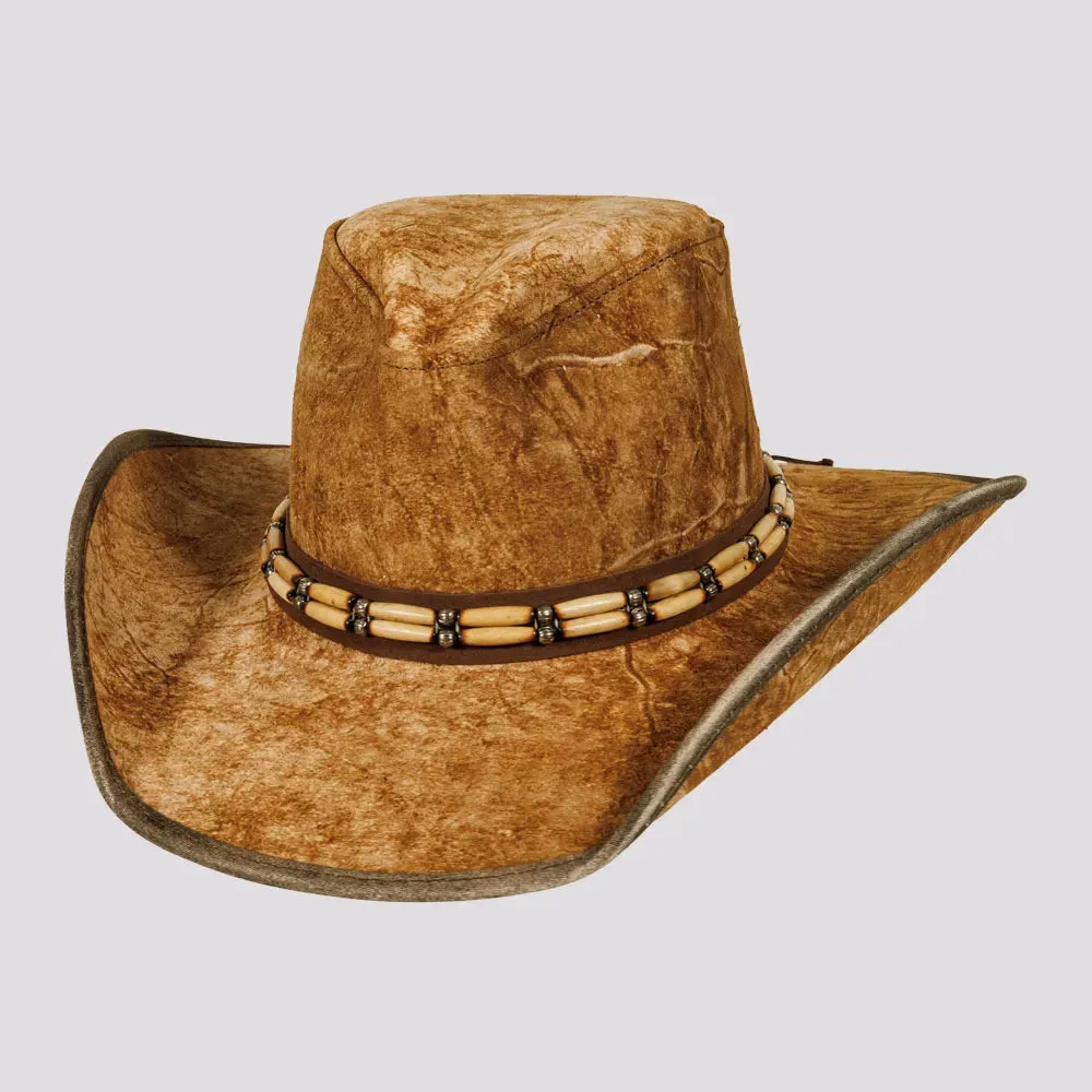 Ambush | Womens Leather Outback Hat with Bead Trim