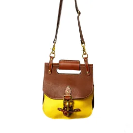 Billy Sunday Chestnut & Yellow Leather Cross-Body Saddlebag