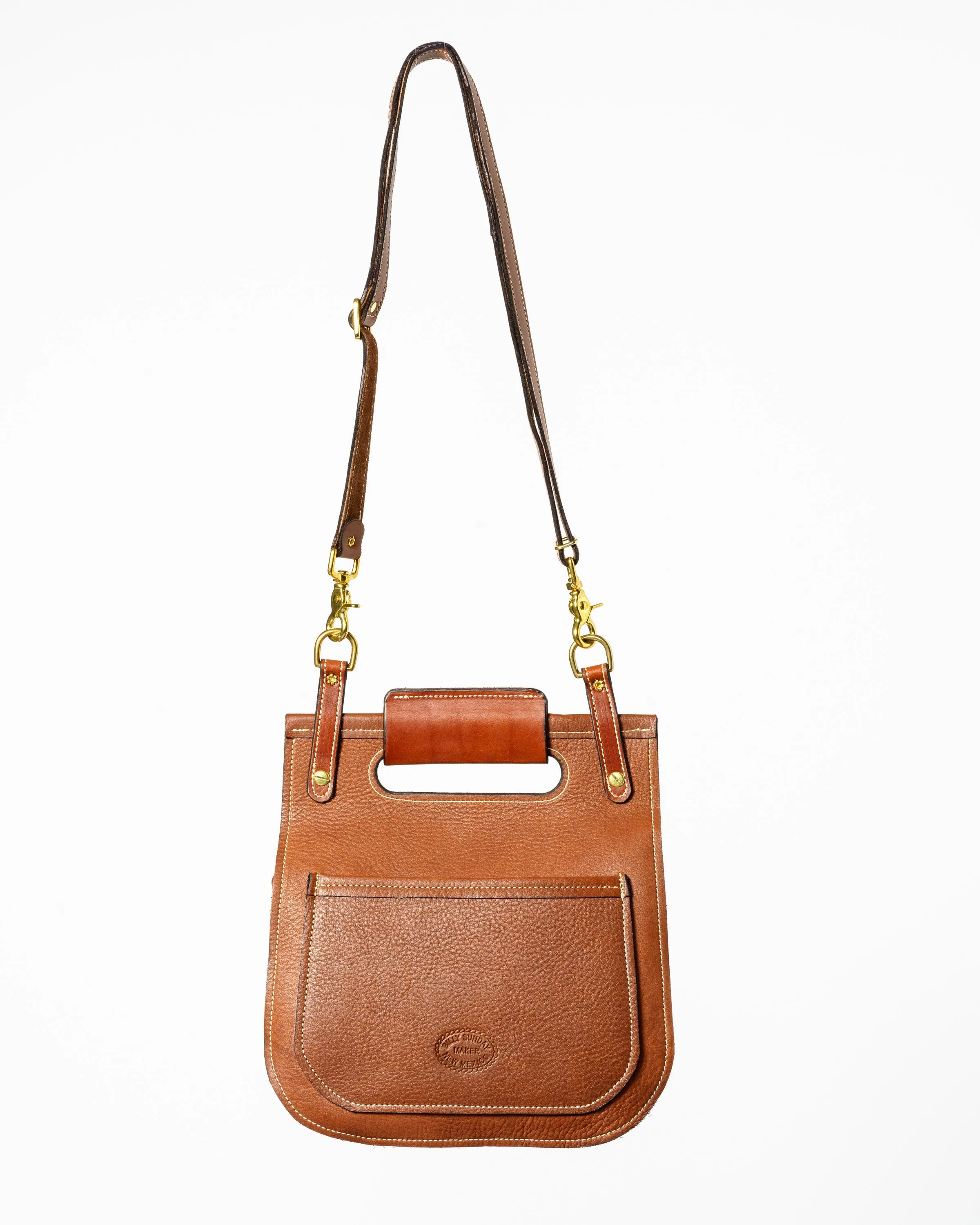 Billy Sunday Chestnut & Yellow Leather Cross-Body Saddlebag