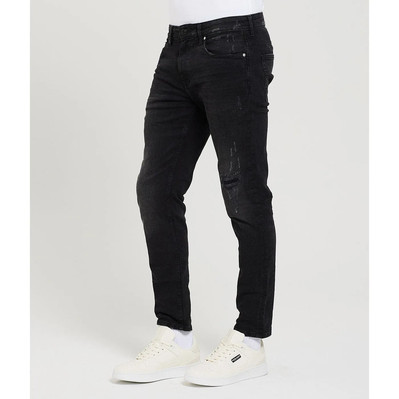 Black Ripped Carrot Slim Jeans