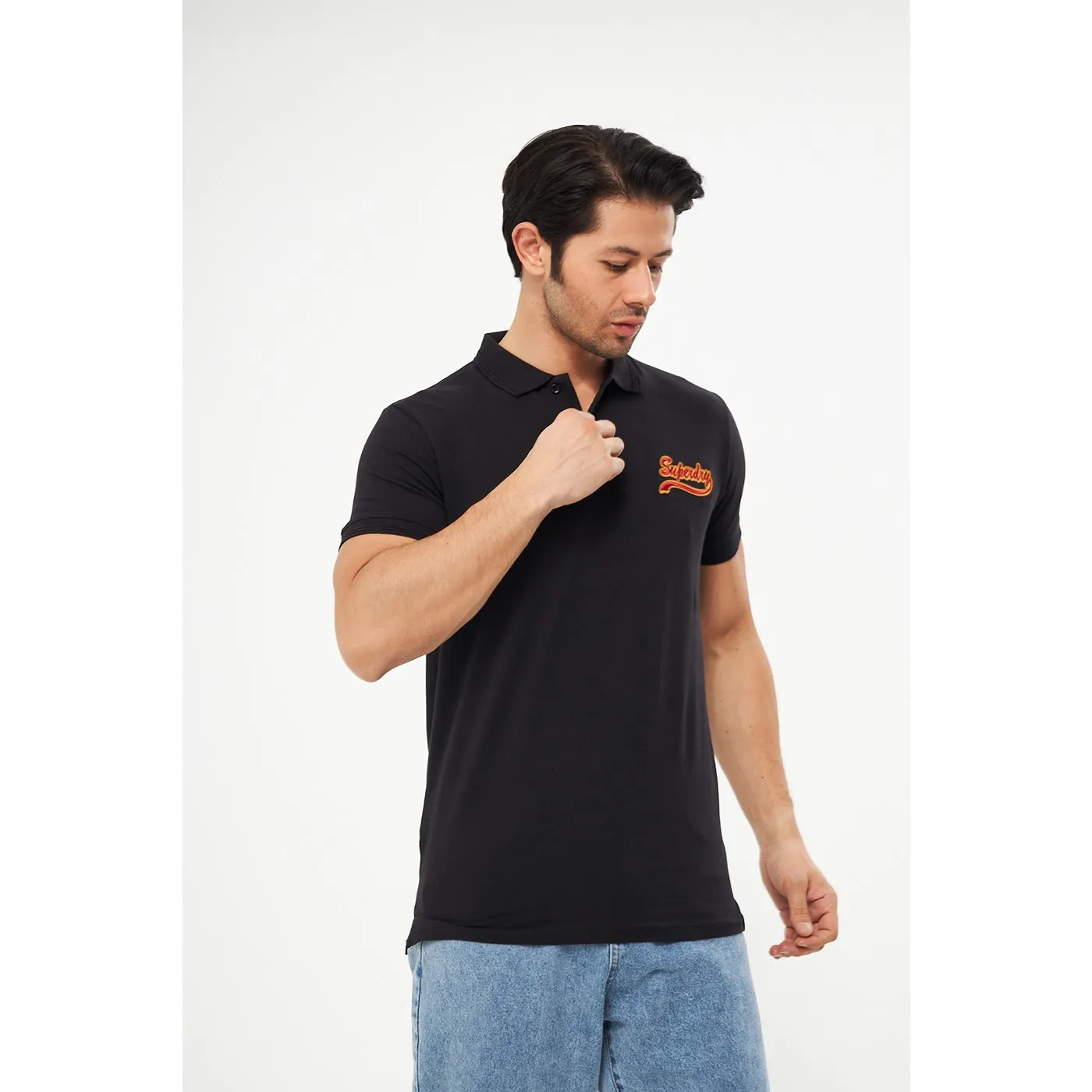 Black Superdry Smart Fit Polo