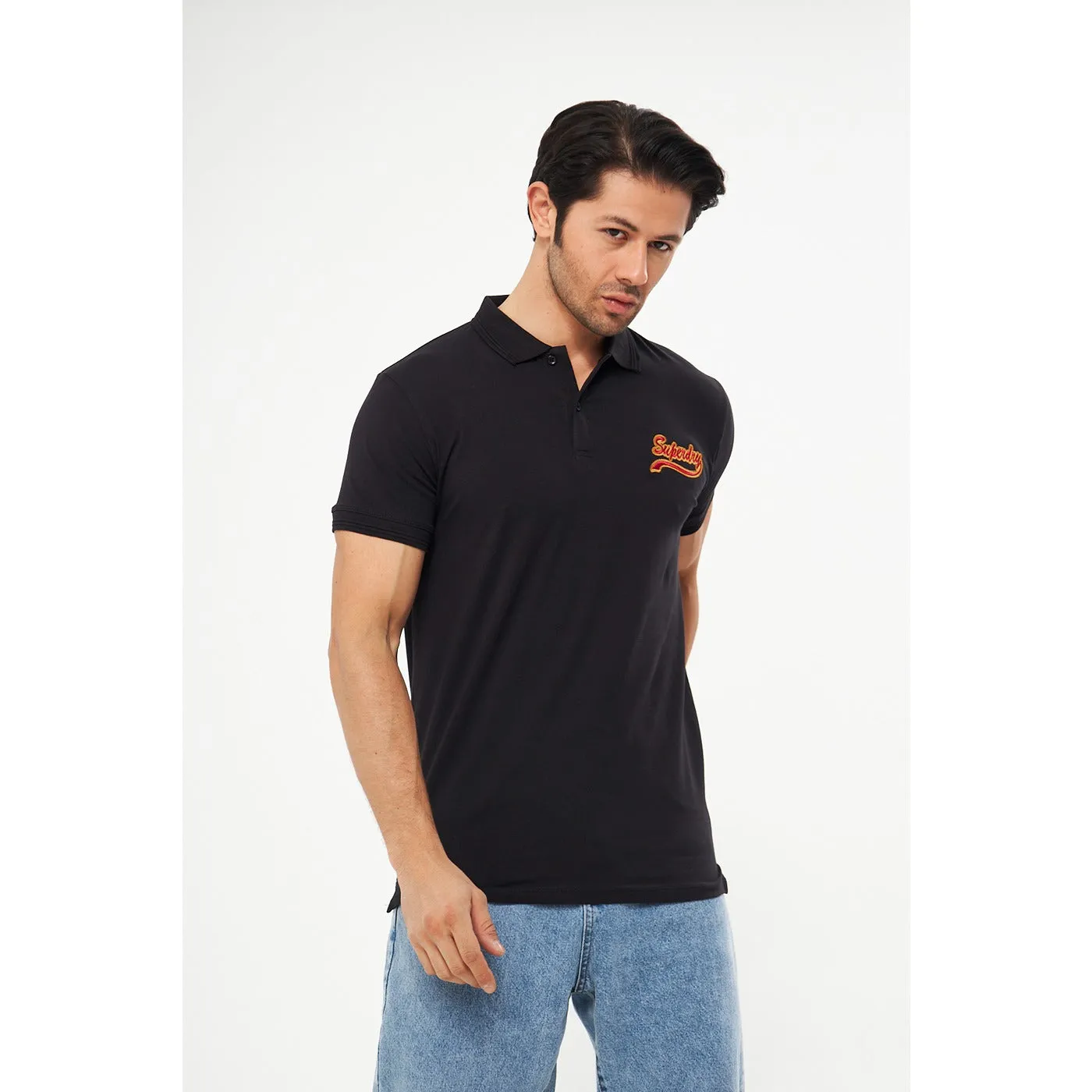 Black Superdry Smart Fit Polo