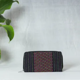 Black - Tribal Hand Embroidered Jute Clutch Wallet