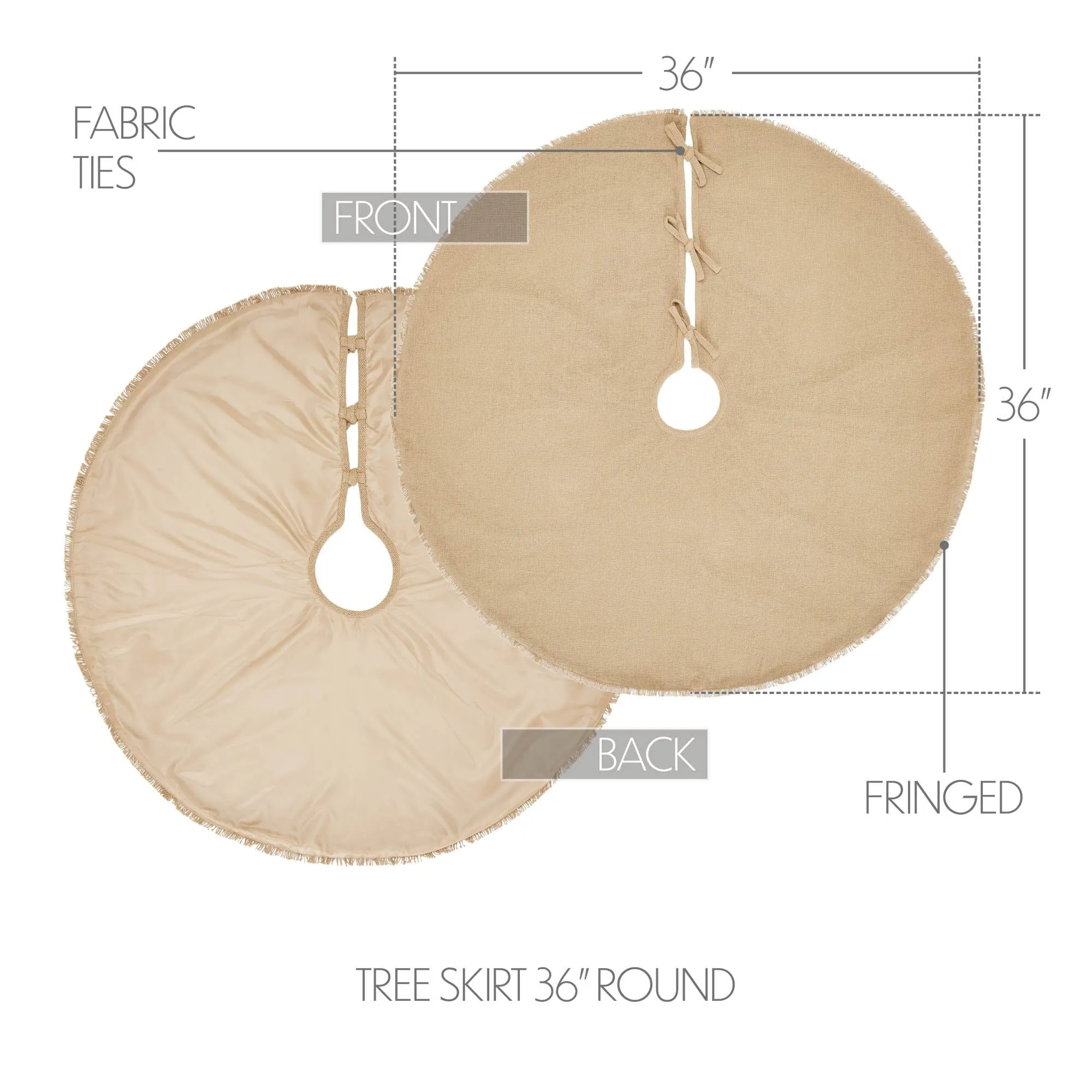 Burlap Natural Tree Skirt 36"