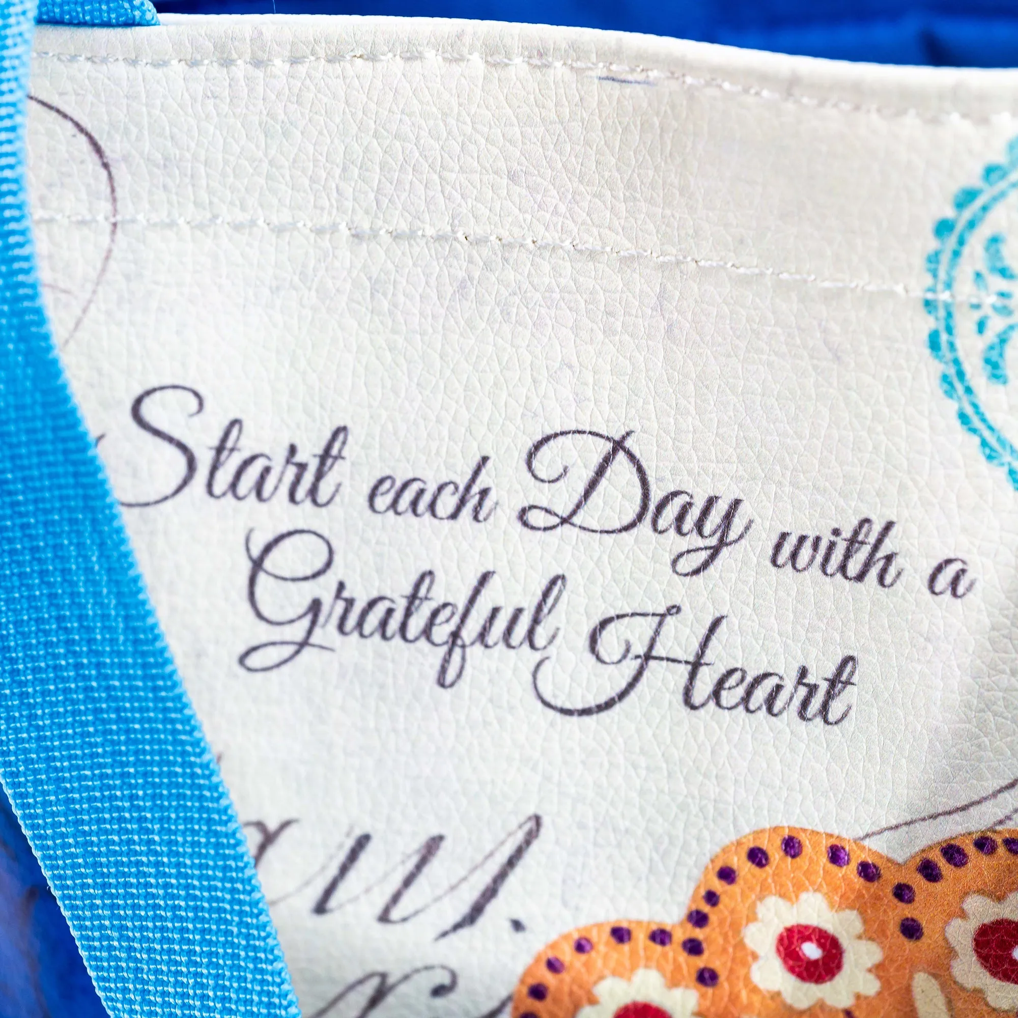 Butterfly Print Bible Study Tote Bag - "Grateful Heart"