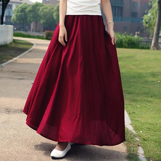 Cotton and Linen Maxi Skirts