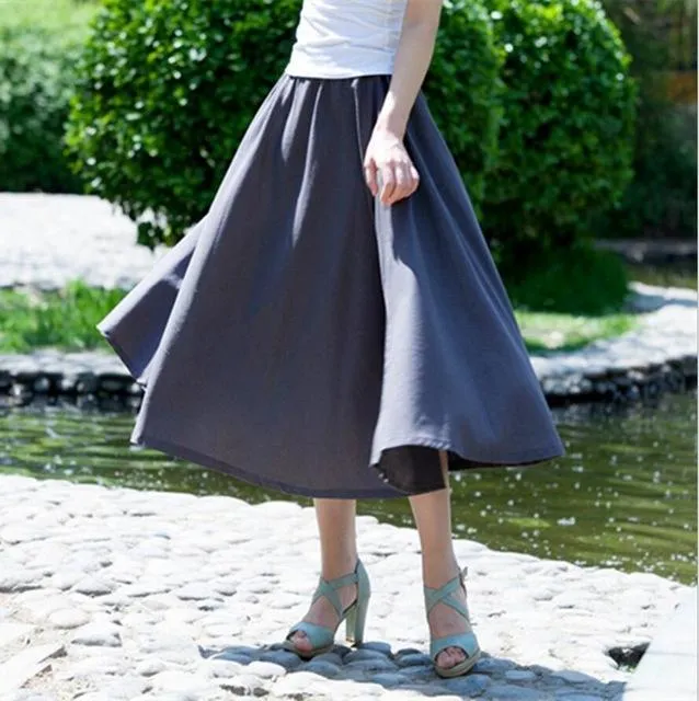 Cotton and Linen Maxi Skirts