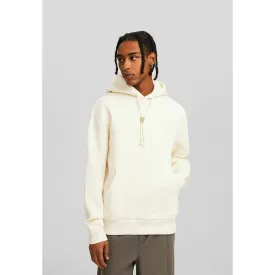 Cream Hoodie with Back Embossed Logo