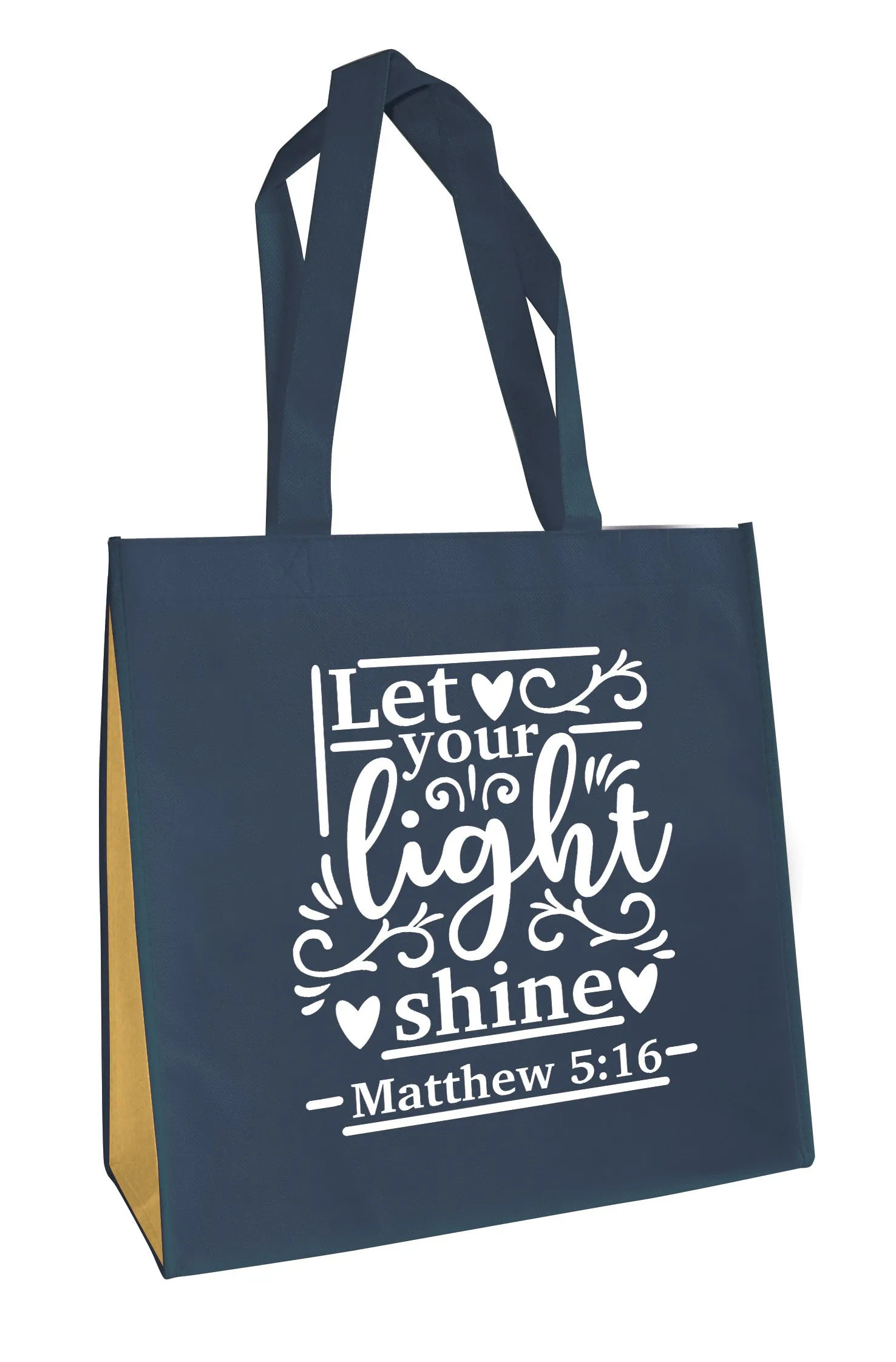 Dark Blue Eco Tote Bag - Let Your Light Shine