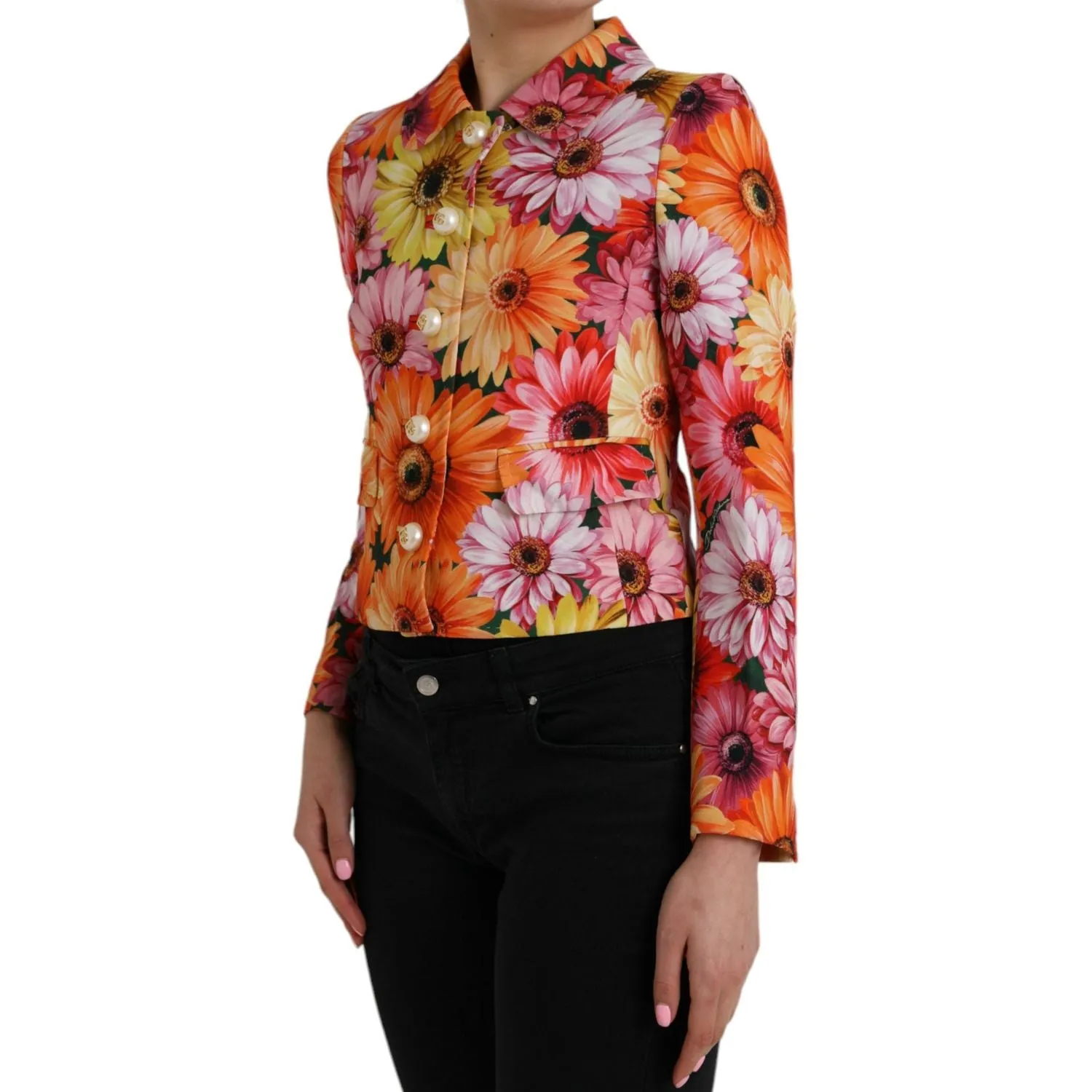 Dolce & Gabbana Multicolor Floral Brocade Blazer Coat Jacket