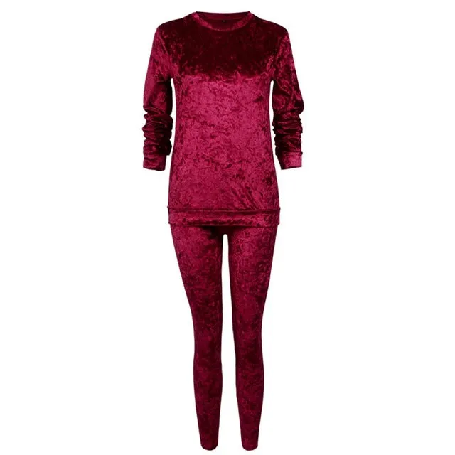 EIFFTER Sexy Women Suits New Autumn Winter Fashion Velvet Long Sleeve Women 2 Piece Set Slim Pants Suits Hoodies Sets 0226