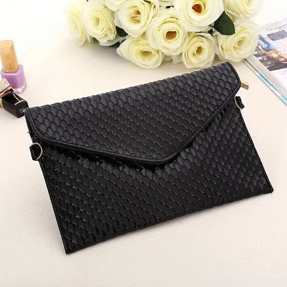 Envelope Day Clutch Women Leather Evening Tote Bags Handbag Change Purses Wallet Ladies Crossbody Messenger Shoulder Bag Golden