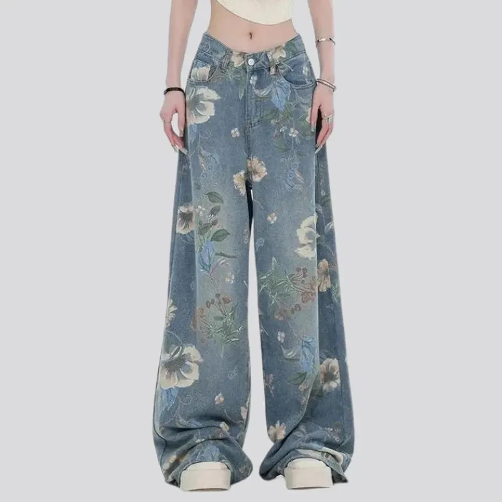 Floor-length y2k jeans
 for ladies