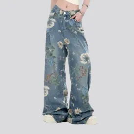 Floor-length y2k jeans
 for ladies