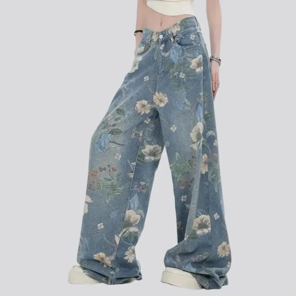 Floor-length y2k jeans
 for ladies