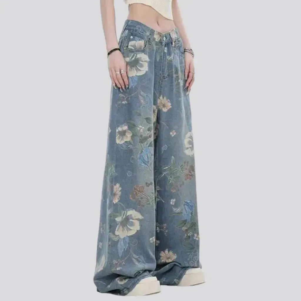 Floor-length y2k jeans
 for ladies