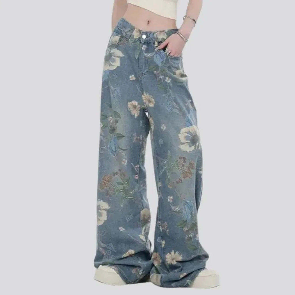 Floor-length y2k jeans
 for ladies