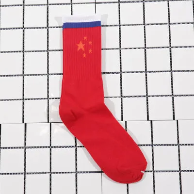 Foot 22-26cm CNOPT SOCKS Daily Cotton Elastic Men Chinese Russian Athletics Sun ET Fashion Harajuku Guy Youth Summer More Casual