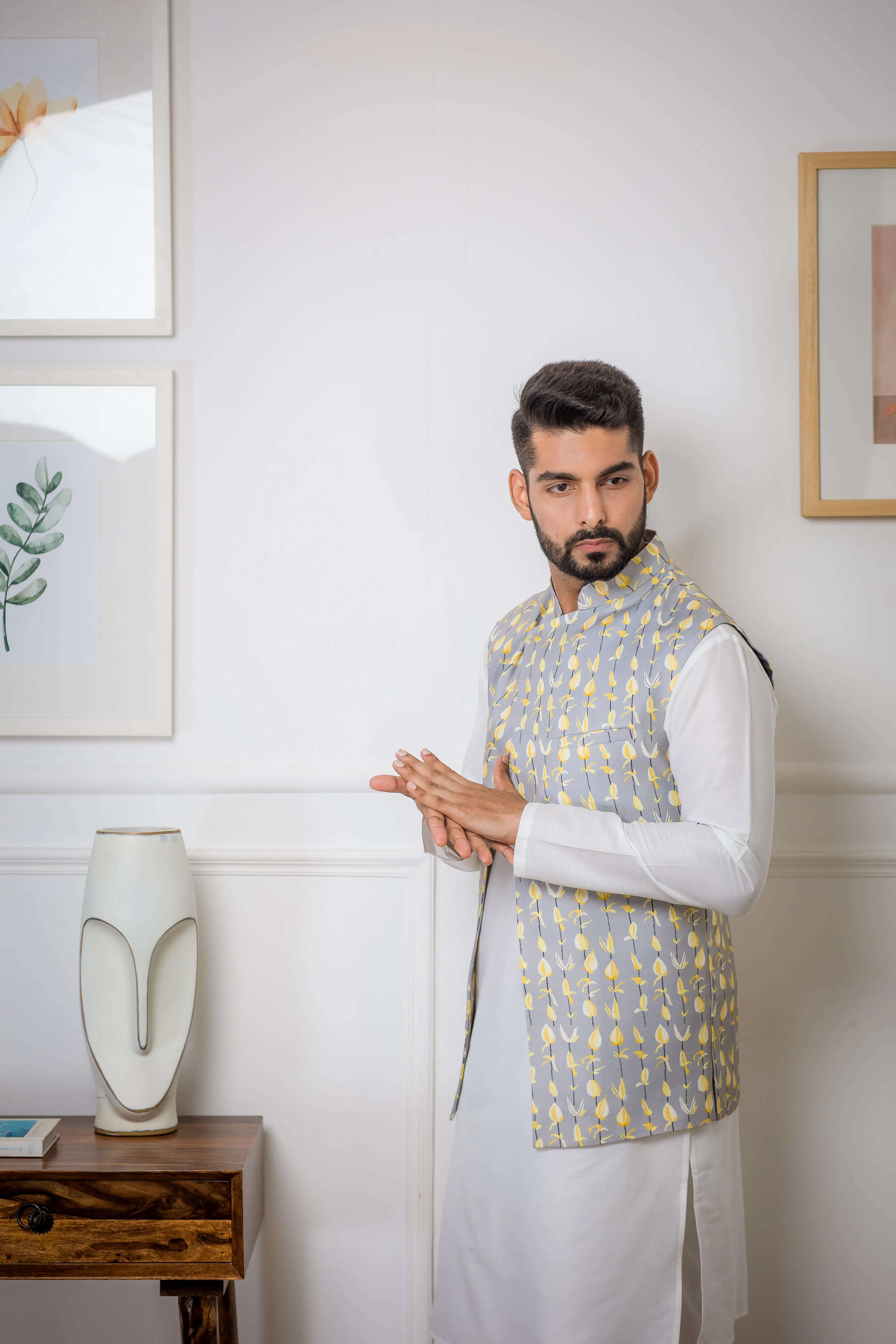 Golden Orchids - Nehru Jacket