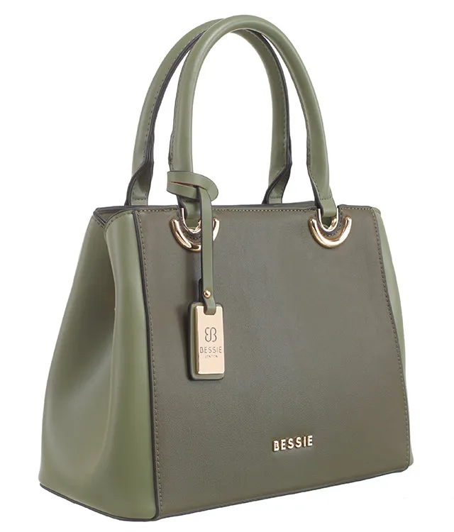 Green Two Tone Tote Bag - Bessie