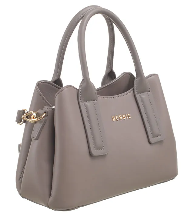 Grey Classic Small Tote Bag - Bessie London