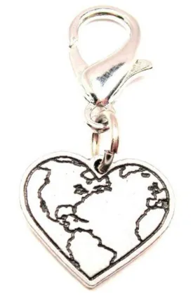 Heart Shaped Mother Earth Zipper Pull