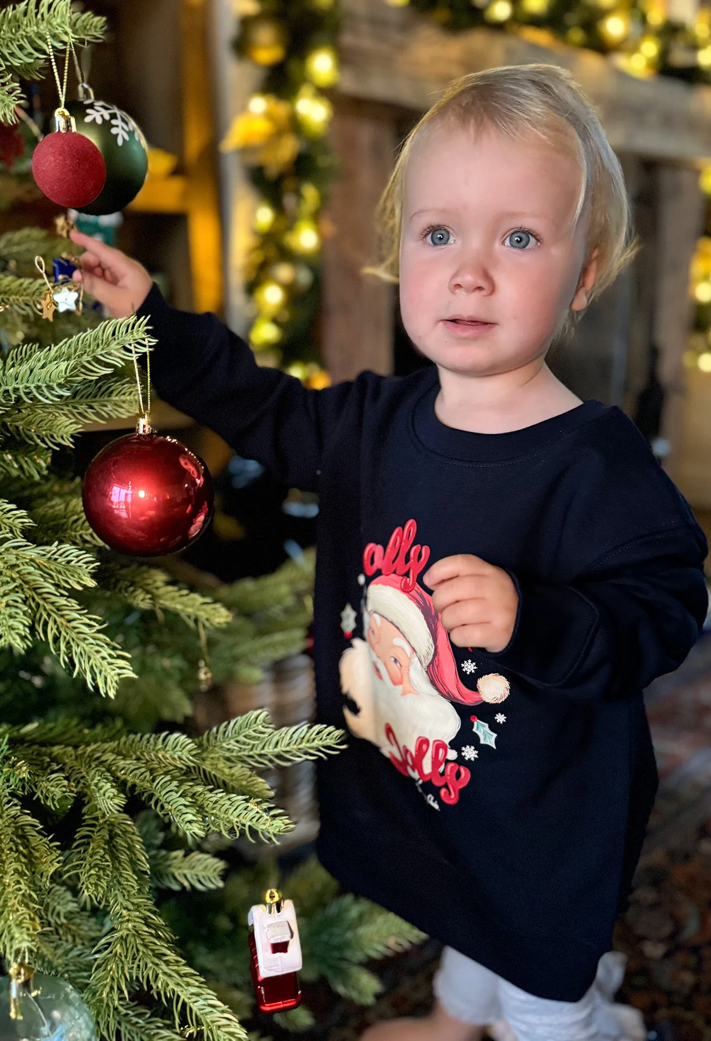 Holly Jolly Santa Organic Cotton Childrens Sweatshirt