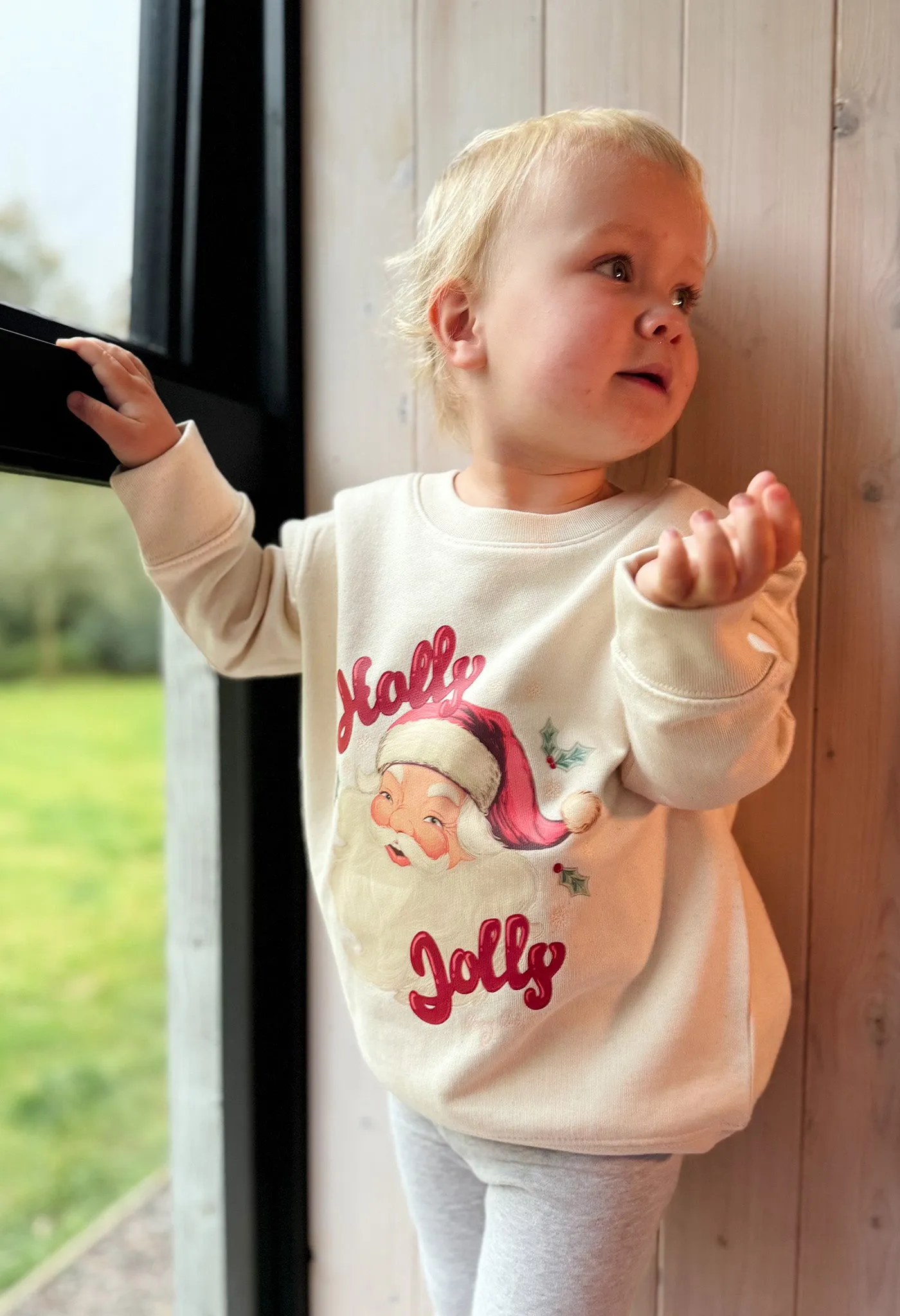 Holly Jolly Santa Organic Cotton Childrens Sweatshirt