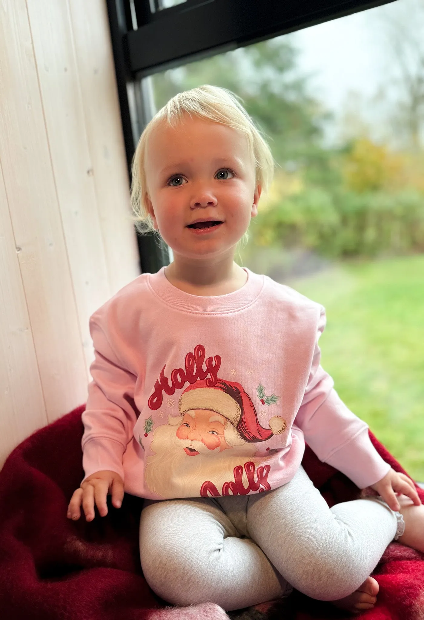 Holly Jolly Santa Organic Cotton Childrens Sweatshirt