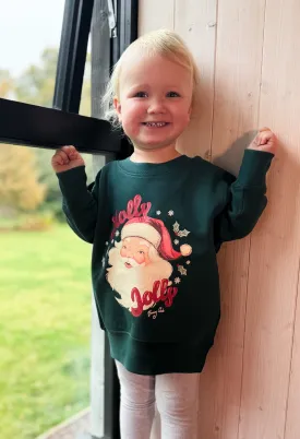 Holly Jolly Santa Organic Cotton Childrens Sweatshirt