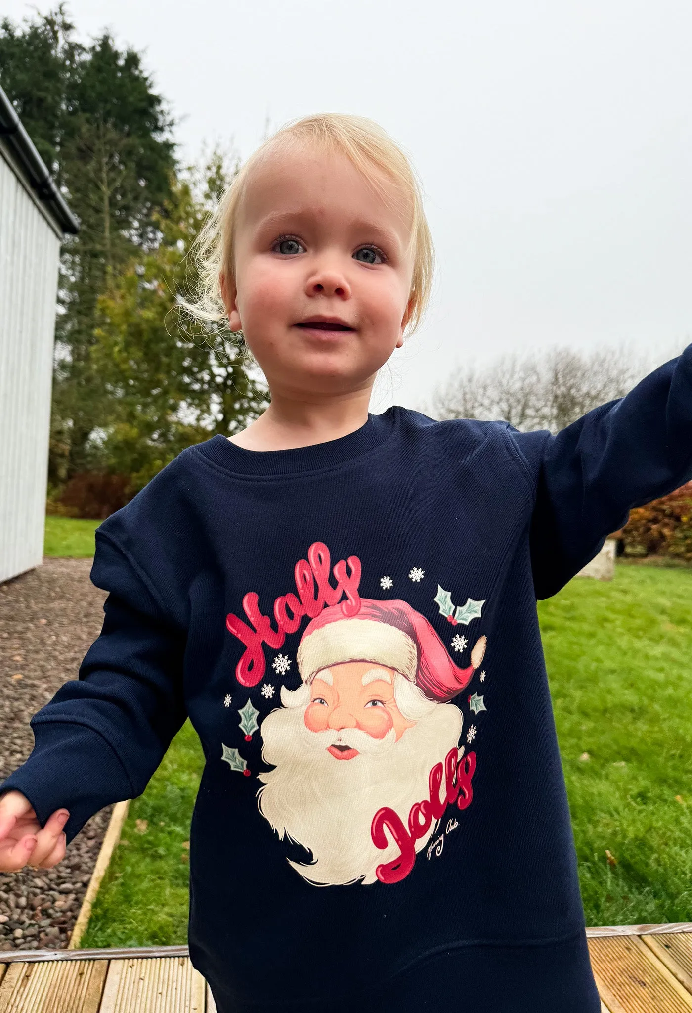 Holly Jolly Santa Organic Cotton Childrens Sweatshirt