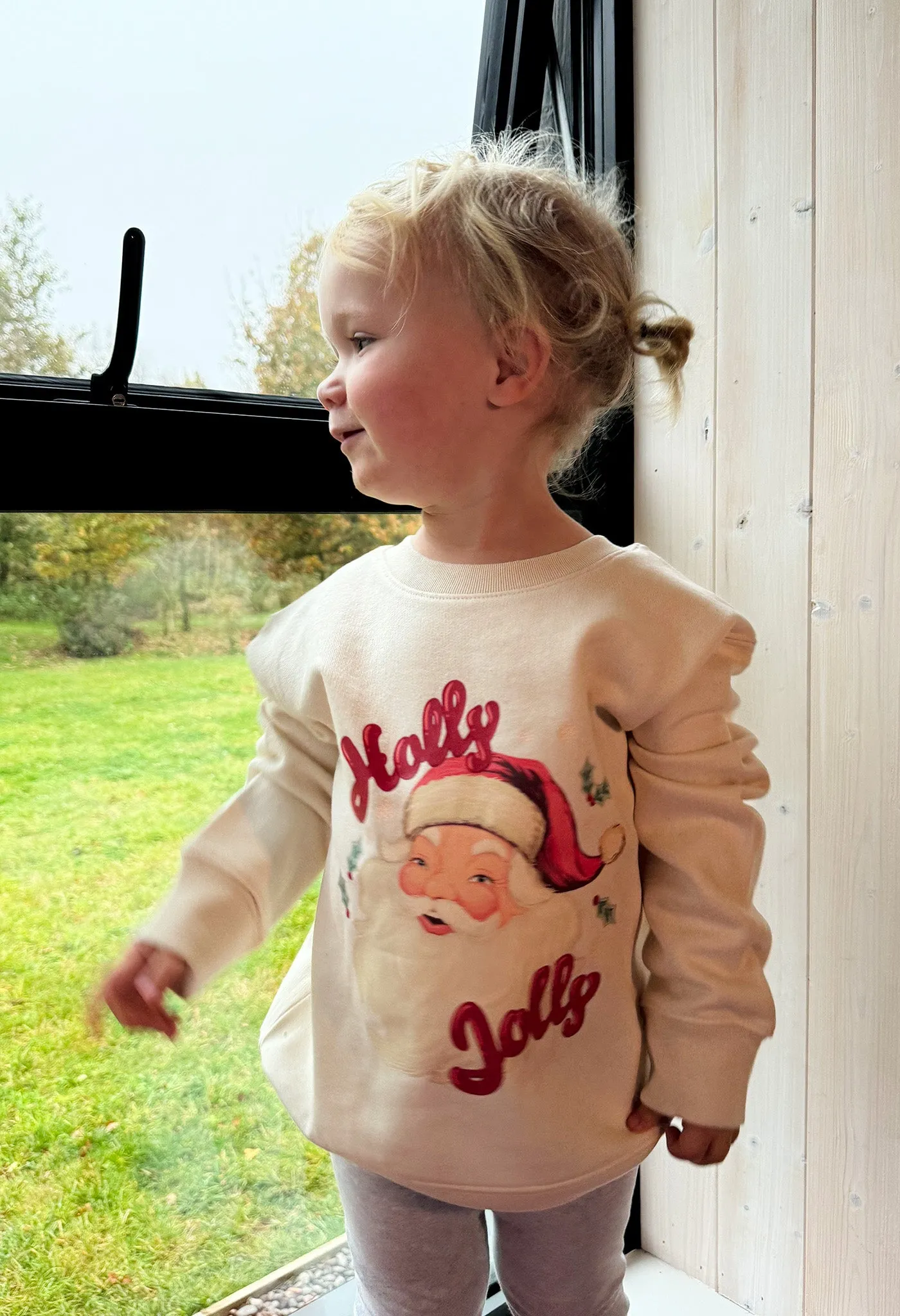 Holly Jolly Santa Organic Cotton Childrens Sweatshirt