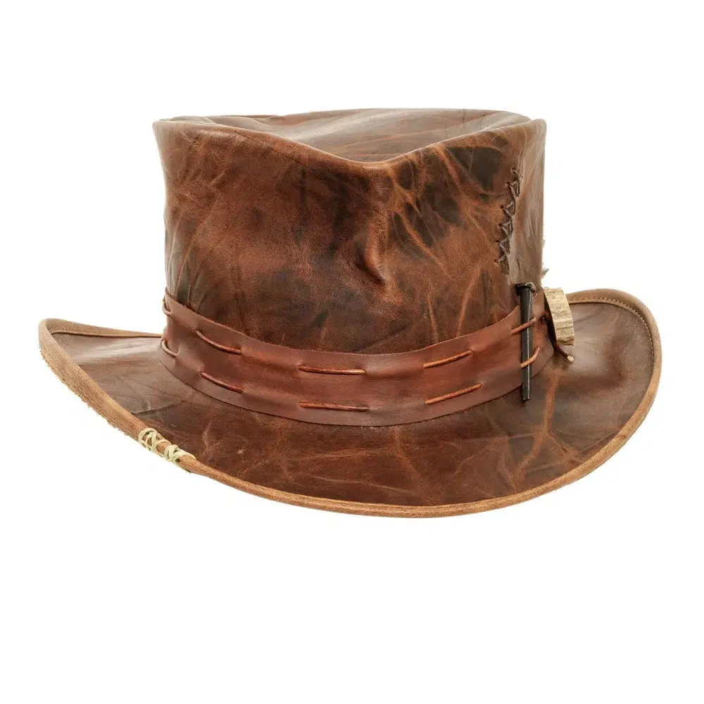 Jiminy | Womens Brown Leather Top Hat