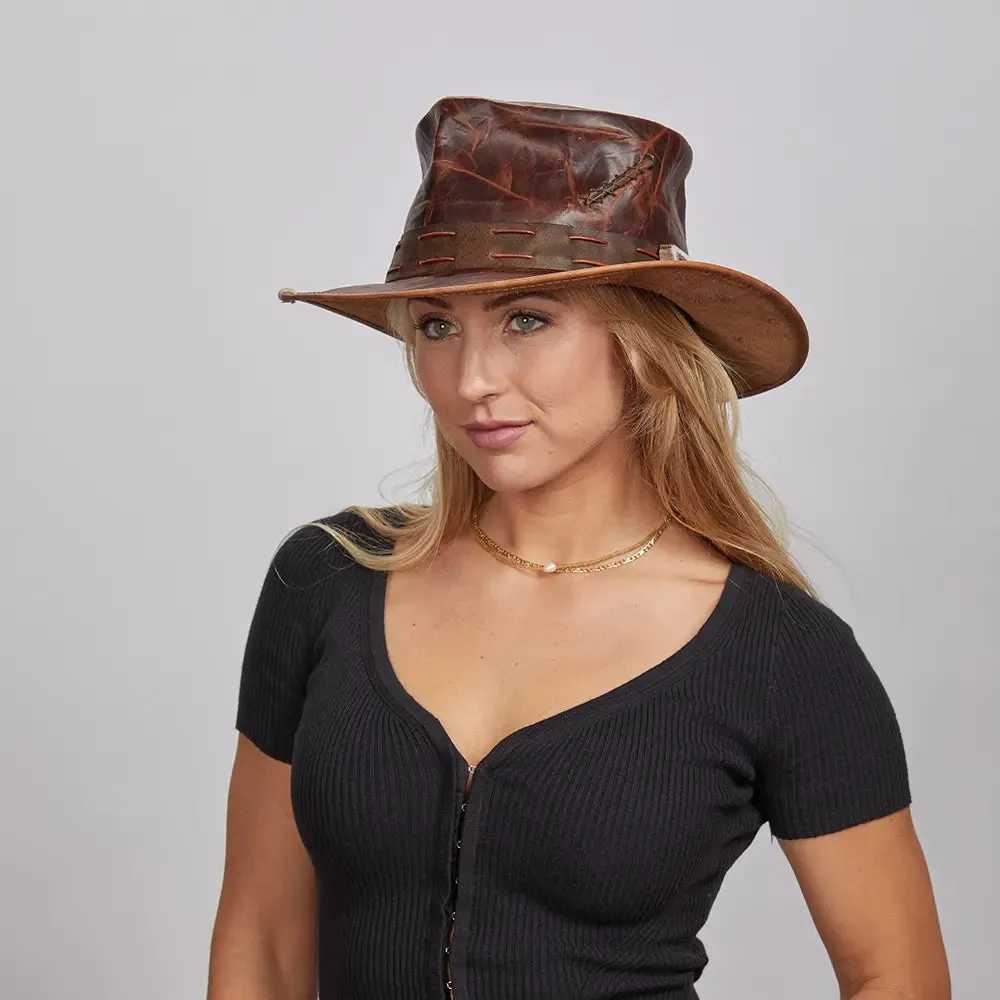 Jiminy | Womens Brown Leather Top Hat