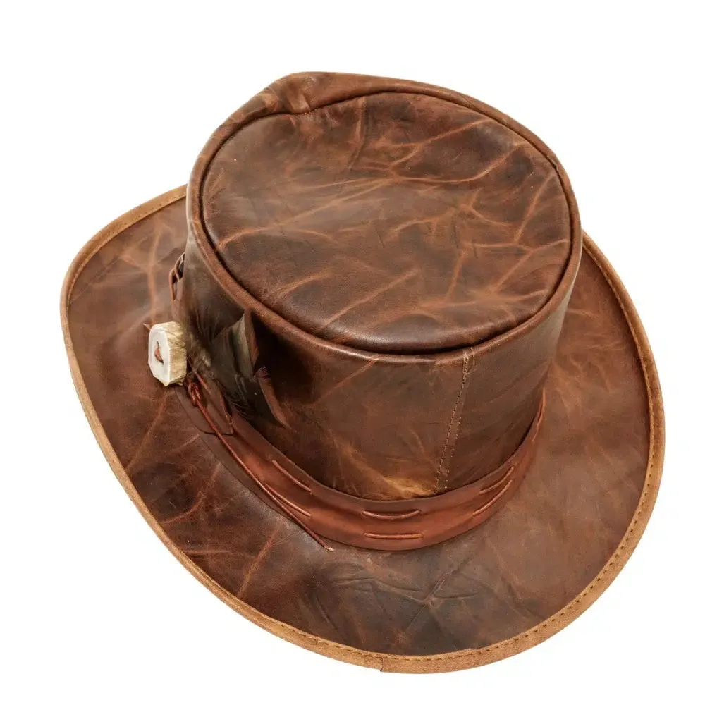 Jiminy | Womens Brown Leather Top Hat