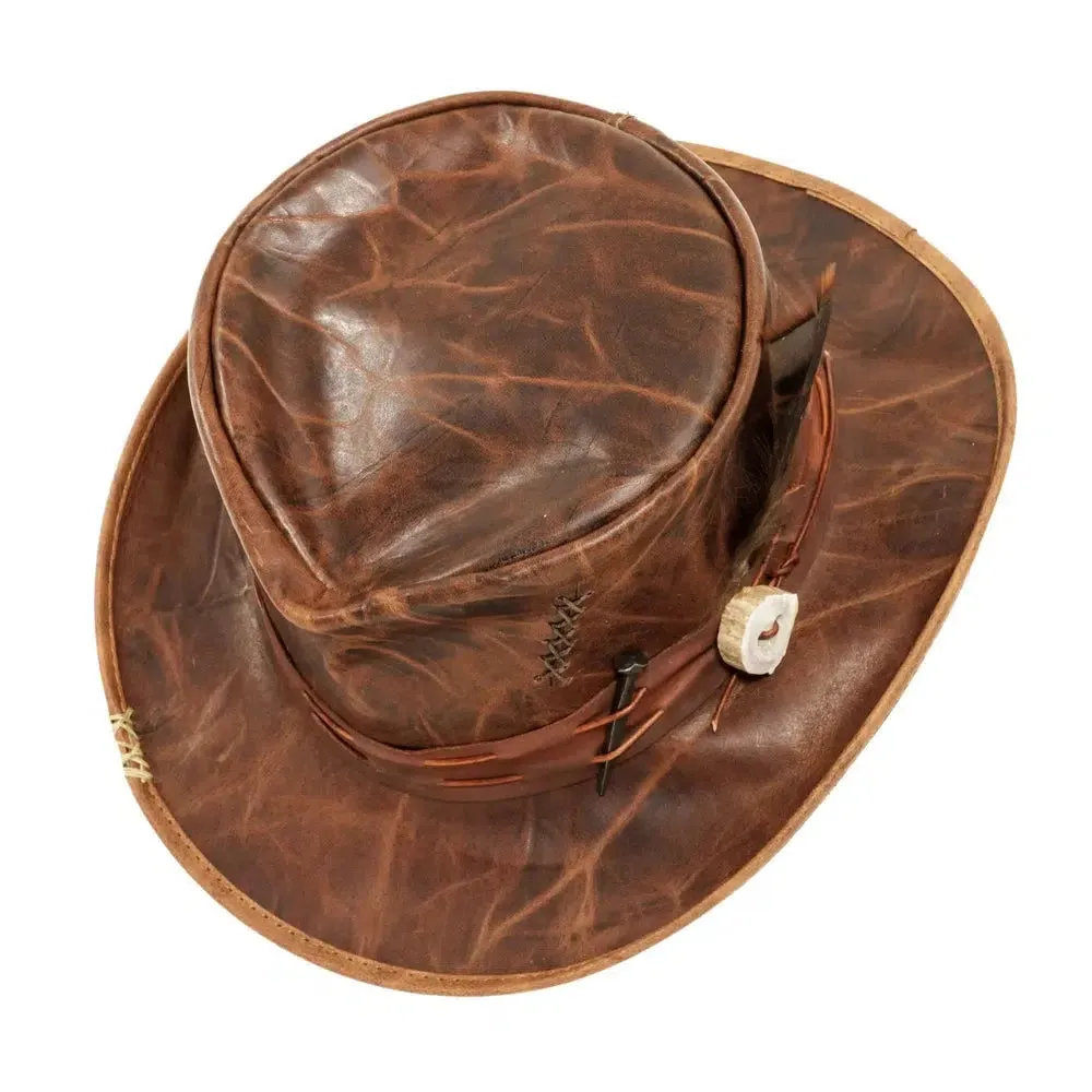 Jiminy | Womens Brown Leather Top Hat