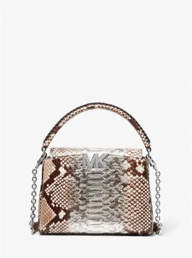 Karlie Small Two-Tone Snake Embossed Leather Crossbody Bag