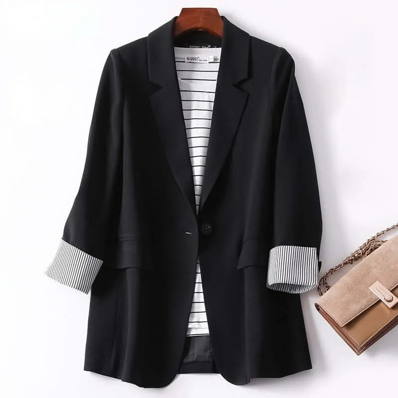 Ladies Long Sleeve Spring Casual Plaid Blazer New Fashion Business styling