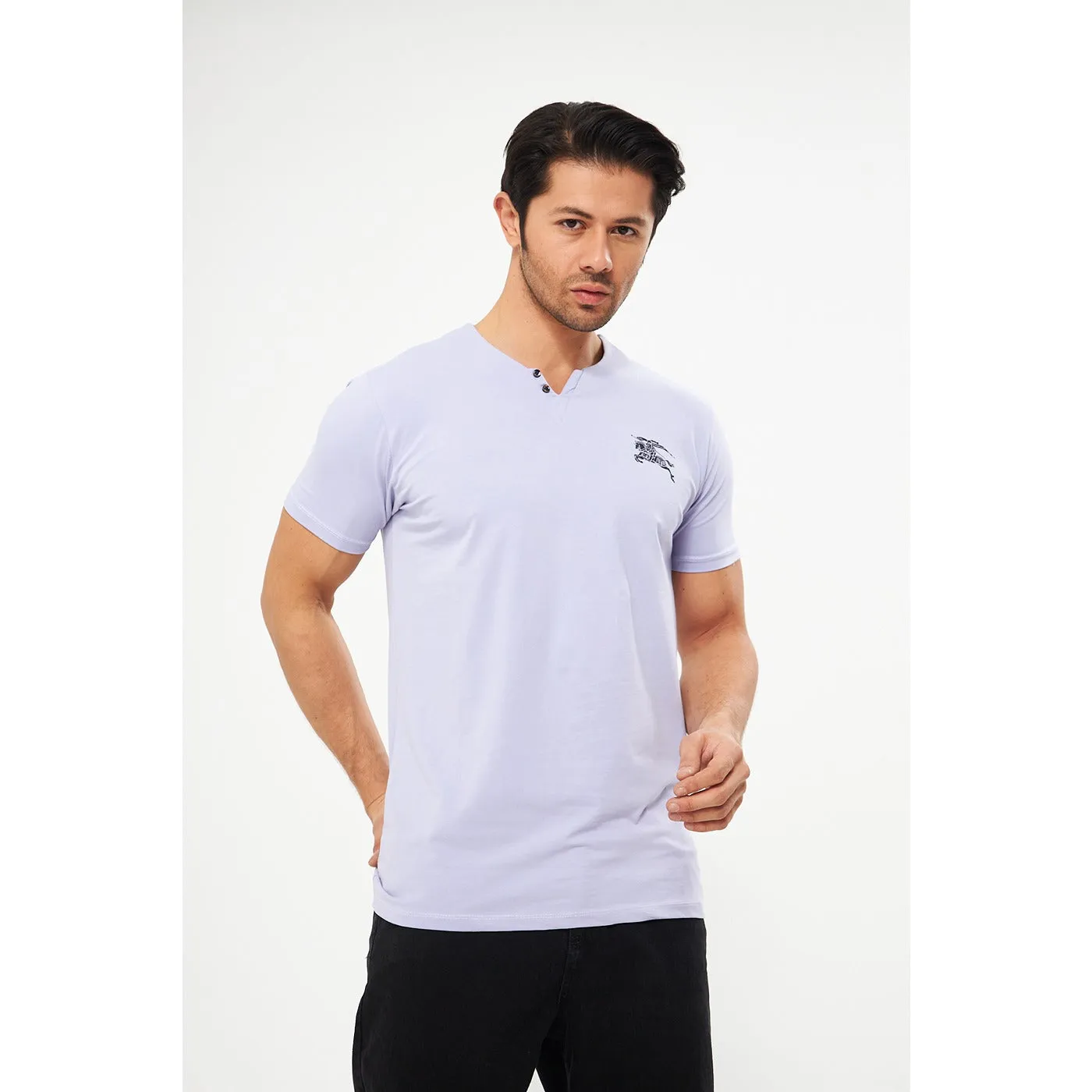 Lilac V Neck Polo Tshirt