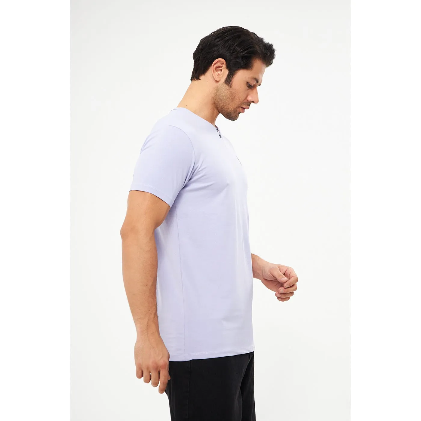 Lilac V Neck Polo Tshirt