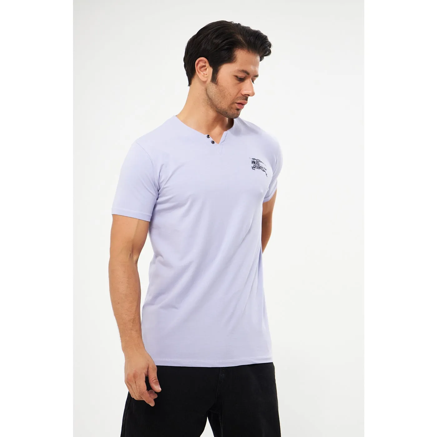 Lilac V Neck Polo Tshirt