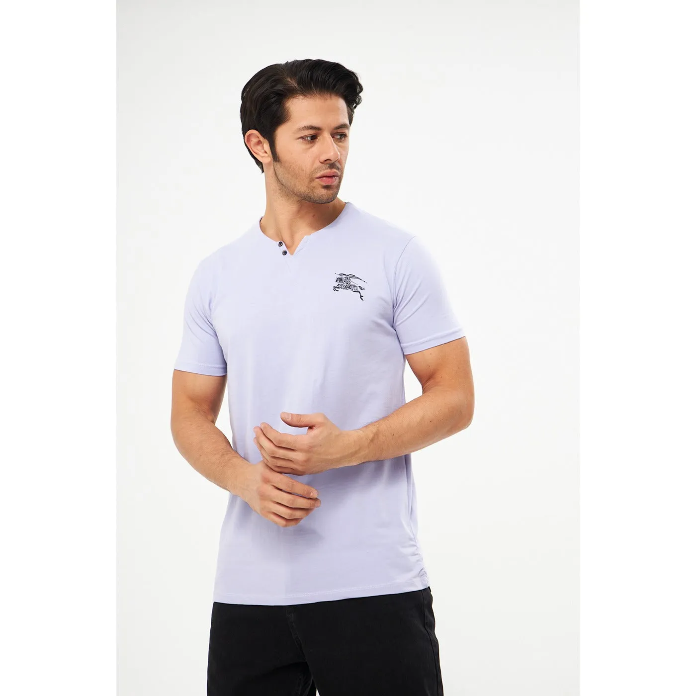 Lilac V Neck Polo Tshirt